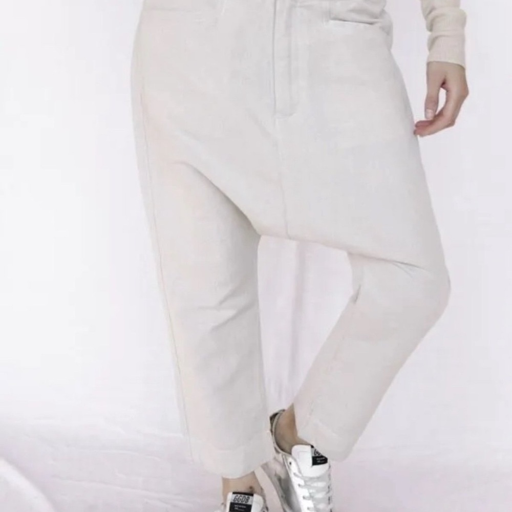 Burning Torch Drop Crotch Linen Trouser